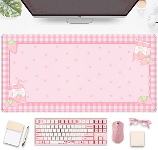 Strawberry Milk Gaming Desk Pad