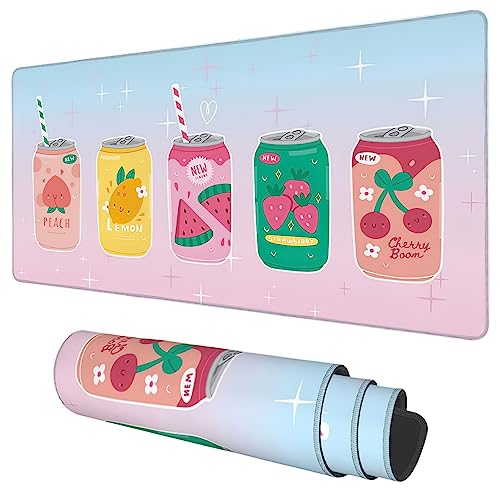 Kawaii Fruit Flavors Sparkling Soda Mouse Pad Large