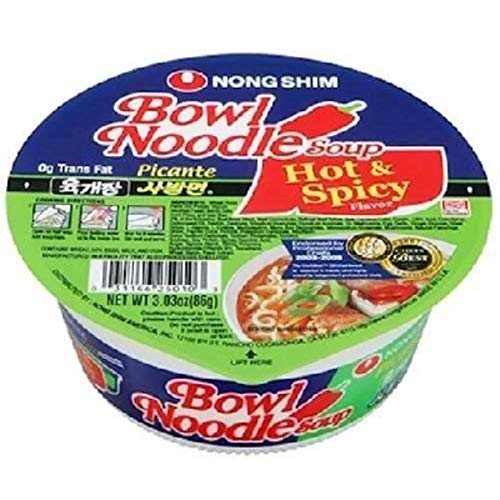 Nong Shim Bowl Noodle Hot & Spicy Soup (12 Pack)