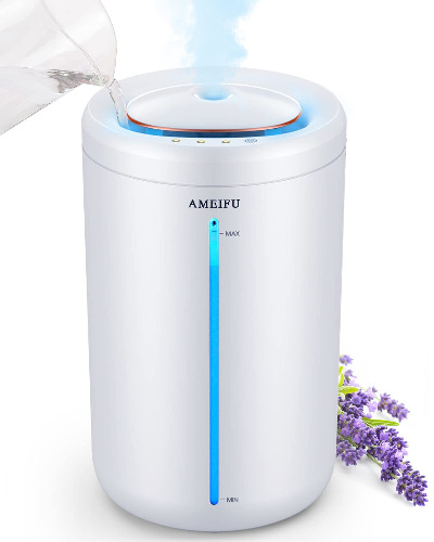 Humidifiers for Large Room, 4.5L Humidifiers for Bedroom, Cool Mist Humidifiers for Home, Baby, Plant, Pets, 3 Mist Level Last up to 40 Hours, Auto Shut Off - White