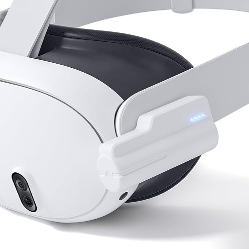 Kuject 5000mAh Battery Pack for Quest 3s/3, Quest 2, 15W Fast Charging Power Bank for Extra 3-5 Hours Playing time, Lightweight VR Accessories with Power Indicator