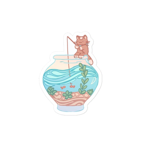 Cat Fish Sticker 