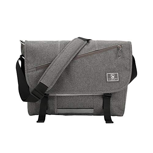OIWAS Canvas Messenger Bag Pack - Leisure 15 14 Inch Laptop Shoulder Satchel Briefcase Backpack for Men Women Teens - 15.6 Inch - Gray