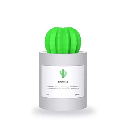 AOLODA Mini Humidifier, 280ml USB Cool Mist Portable Cactus Air humidifier, Ultra-Quiet Operation for Bedroom Home Office Desk Yoga Car Travel(Gray) - Grey