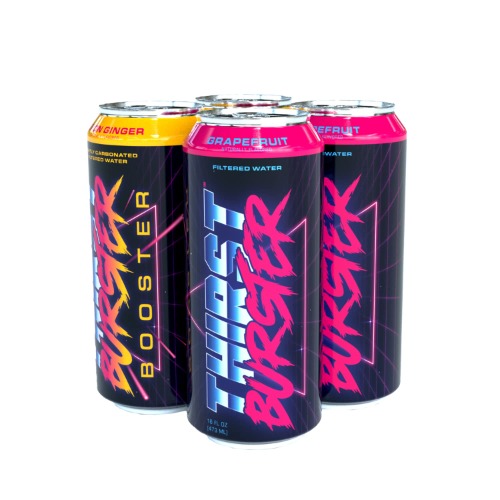 THIRST BURSTER SAMPLE PACK - Hydrating Functional Water - Grapefruit and Lemon Ginger - 4 Pack of 16 oz Cans