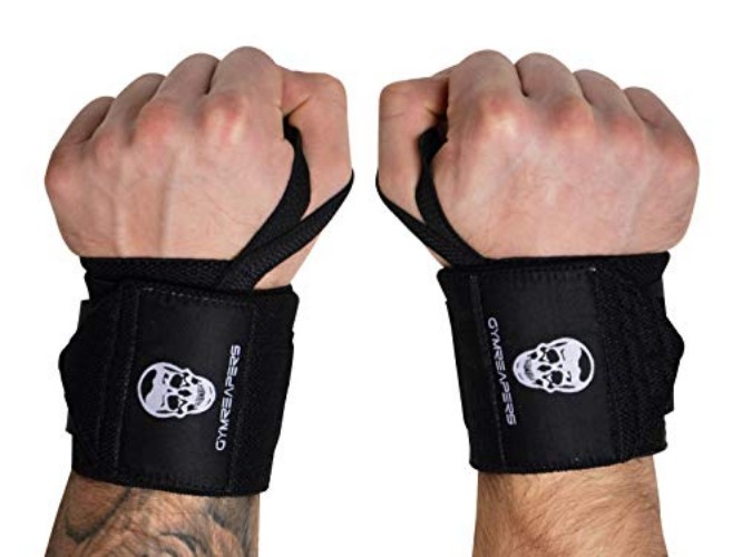 Gymreapers Weightlifting Wrist Wraps (IPF Approved) 18" Professional Quality Wrist Support with Heavy Duty Thumb Loop - Best Wrap for Powerlifting Competition, Strength Training, Bodybuilding - 18" - Black
