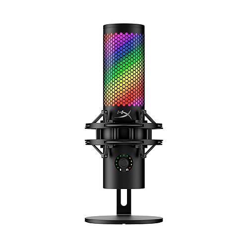 HyperX QuadCast 2 S – USB Microphone, with RGB Lighting, Streaming and Podcasting, with On-Board Controls, LED Lighting, Removable Shock Mount, PC, Mac, USB-C - Black