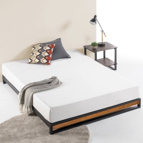 6" Suzanne Platforma Bed Frame without Headboard Black - Zinus