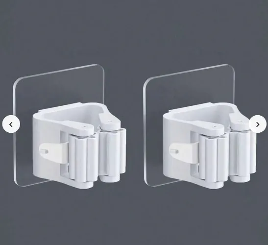 2pcs Bathroom Mop Wall Mount Clip, No-Drill 