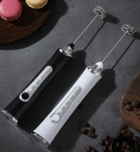 Stainless Steel Drink Mixer For Coffee & Lattes - Electric Wireless Blender