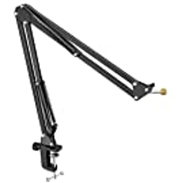 FIFINE Microphone Arm Stand, Suspension Mic Scissor Boom Arm stand with Metal Material, 3/8" to 5/8" Adapter, Desk Clamp, for Recording, Streaming, Podcast, Video, Flexible and Durable-CS1
