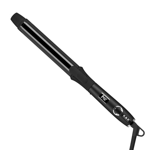 1 1/4 Inch Curling Iron with Clipped Tourmaline Ceramic Barrel Professional 1.25 Inch Hair Curler up to 450°F Dual Voltage for Traveling 60 Mins Auto Off Suit for Different Hairstyle (1.25 Inch) - 1.25 Inch