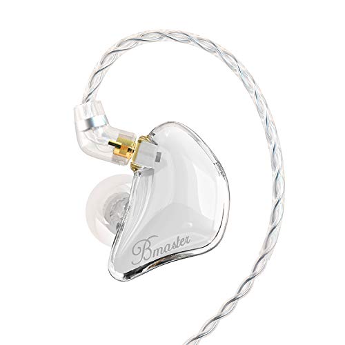 BASN Bmaster Triple Drivers in Ear Monitor Headphone with Two Detachable Cables Fit in Ear Suitable for Audio Engineer, Musician (White) - White