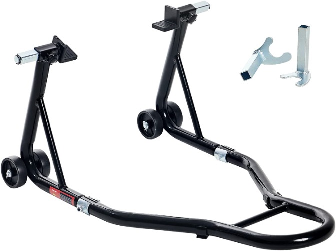 Donext Motorcycle Stand 850LB Sport Bike Rear Wheel Lift Swingarm Paddock Stands Black, U+L - U+L black