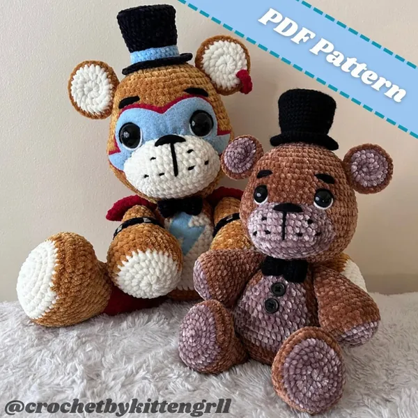 2in1 Top Hat Teddy Crochet PDF Pattern - teddy bear, amigurumi tutorial, crochet animals, amigurumi toys