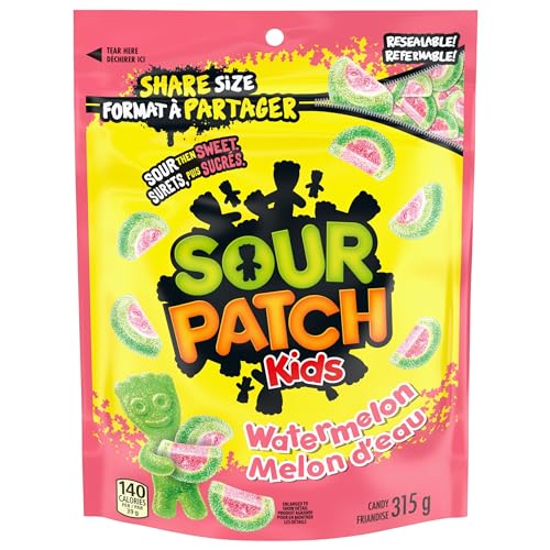 Sour Patch Kids Watermelon Candy, Sour then Sweet, Gummy Candy, Sharing Size, 315 g - Watermelon - 315g (Pack of 1)