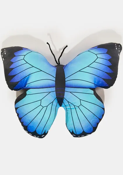 Aqua Shoot The Breeze Butterfly Pillow