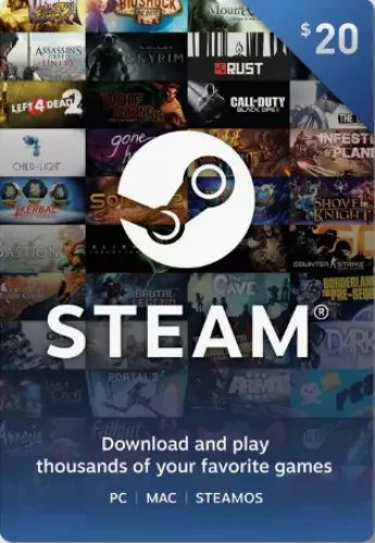 Valve Steam Wallet Card $20