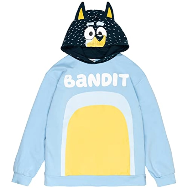 Bluey Chilli Mom Bandit Dad Bingo Matching Family Fleece Cosplay Pullover Hoodie Infant to Adult - Large - Bandit