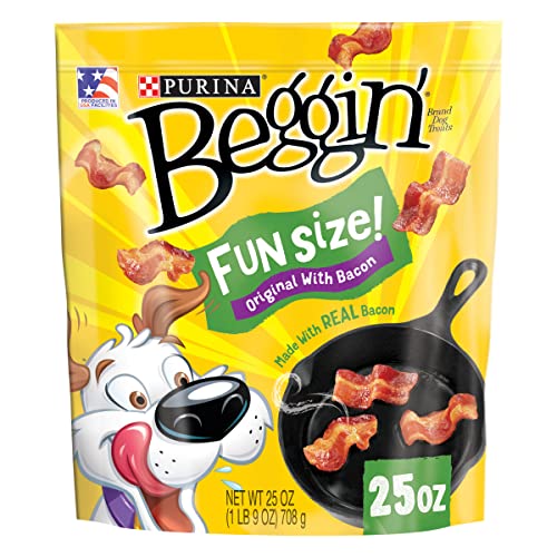 PURINA Beggin' with Real Meat Dog Treats, Fun Size Original with Bacon Flavor - 25 oz. Pouch - Fun Size - Bacon - 25 oz. Pouch