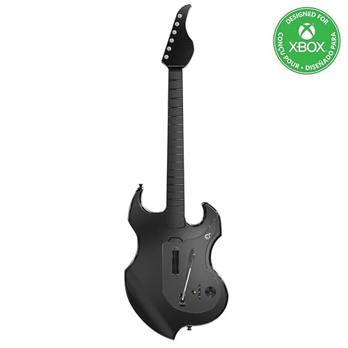PDP RIFFMASTER Wireless Guitar Controller for Xbox Series X|S, Xbox One, Windows 10/11 PC, Rock Band 4, Fortnite Festival, Audio Jack, Rechargeable Battery, Officially Licensed by Microsoft – Black - XBOX