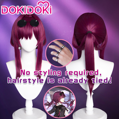 【Ready For Ship】DokiDoki Game Honkai: Star Rail Cosplay Kafka Wig Long Straight Purple Hair / Glasses / Earrings / Ring | Kafka Wig Only