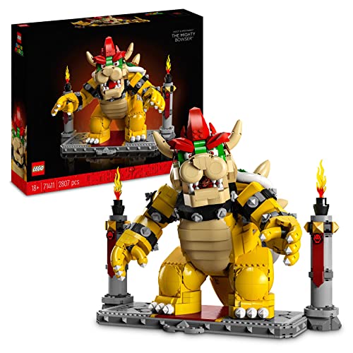 LEGO 71411 Super Mario The Mighty Bowser, 3D Model Building Kit, Collectible Posable Character Figure with Battle Platform, Memorabilia Gift Idea - Standard packaging