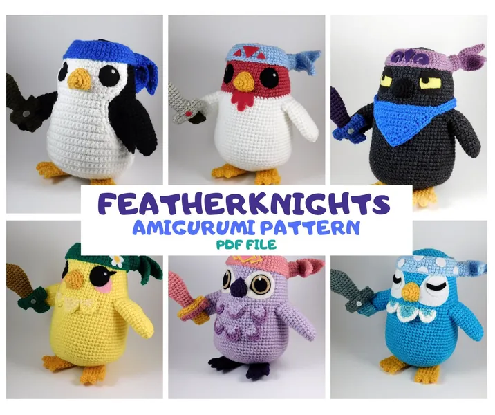 Crochet Pattern: Featherknights Amigurumi PDF File [ENGLISH]