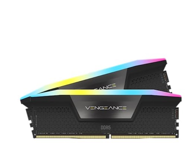 CORSAIR VENGEANCE RGB DDR5 RAM 64GB (4x16GB) 6000MHz CL36 Intel XMP iCUE Compatible Computer Memory - Black (CMH64GX5M4B6000C36) - 64GB (4x16GB) - Black