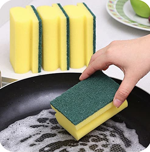 HOMESmith Heavy Duty Scrub Sponge, Dual-Sided Dish-washing & Cleaning Sponge for Kitchen, Bathroom and Home Cleaning (Pack of 8) - Pack of 8 - Pack of 8 - Single