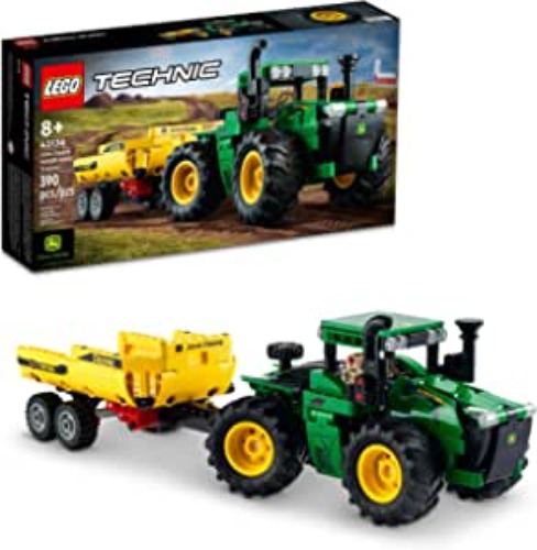 LEGO Technic John Deere 9620R 4WD Tractor Toy with Trailer 42136, Farm Toys for Kids 8 Plus Years Old, Collectible Model Building Set