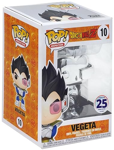 Dragon Ball Z Vegeta Silver Chrome Pop Vinyl Figure Funimation's 25th Anniversary Exclusive