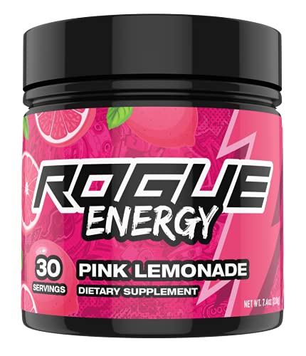 Rogue Energy - Healthy Energy Drink for Hours of Energy & Focus, Sugar & Gluten Free (Pink Lemonade Tub 30 Servings) - Pink Lemonade