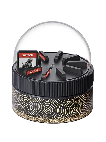 Hagibis Game Storage Case for Nintendo Switch, PS Vita, Rotating Game Card Case with 10 Card Slots, Magnetic Draw Card Portable Switch Game Cartridge Holder - Black