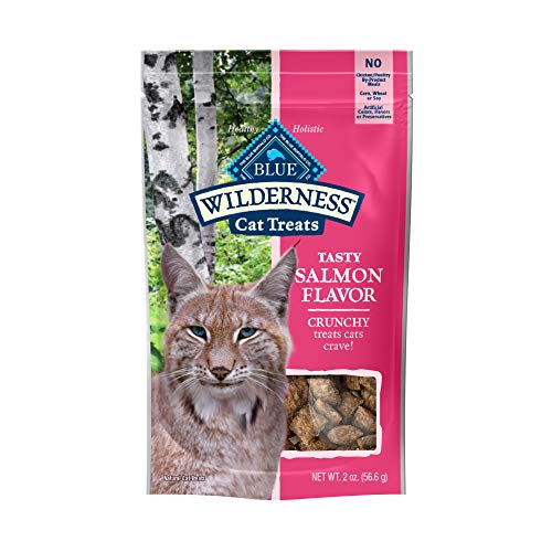 Blue Buffalo Wilderness Crunchy Cat Treats, Salmon 2-oz Bag (12 Pack) - Salmon - 2 Ounce (Pack of 12)