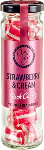 Ogilvie & Co Strawberries and Cream Rock Candy 95 g