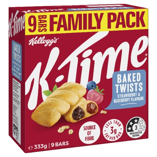 Kellogg's K-Time Baked Twists Strawberry & Blueberry - 9 x 37g