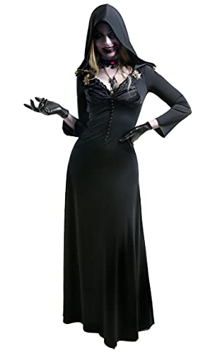 Cospaly.fm Women’s Vampire Cosplay Costume Hoodied Dress with Necklaces and Gloves - X-Large