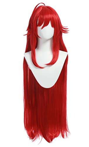 haikyuu Rias Wig Cosplay Wig Red Long Cosplay Wig with Bangs