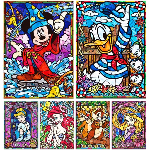 FFPTBNYX 6 Pack Diamond Painting Kits for Adults 5D Full Drill Diamond Art Paint with Round Diamonds DIY Gem Painting Kit for Home Wall Decor Gifts(12" x 16" )