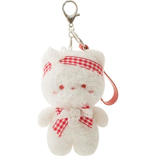 Tiny Baby Bear & Bun Keychains - White