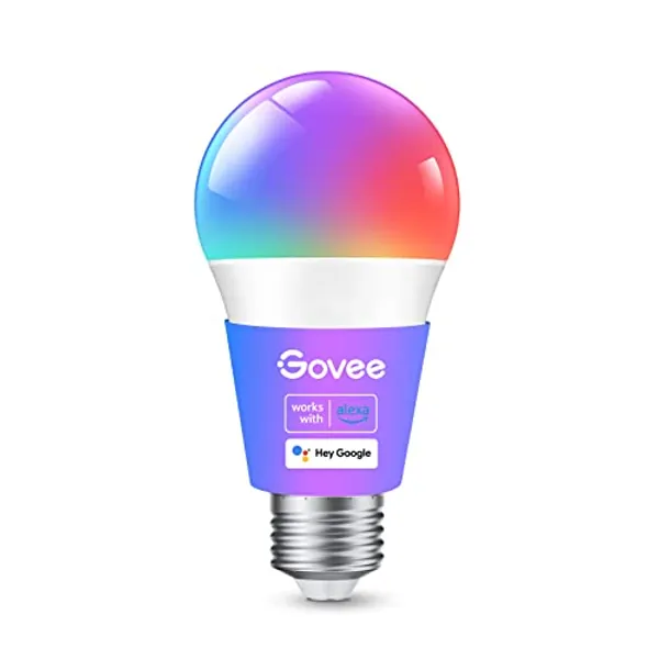 Govee Smart Light Bulbs, Color Changing Light Bulb, Works with Alexa and Google Assistant, 16 Million Colors RGBWW, WiFi & Bluetooth LED Light Bulbs, Music Sync, A19, 800 Lumens, 1 Pack