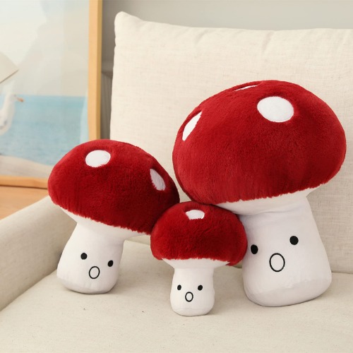 Hynbasea 3D Creative Plush Pillows Mushroom Cute Surprised Mushrooms Throw Pillow (Small (7"))