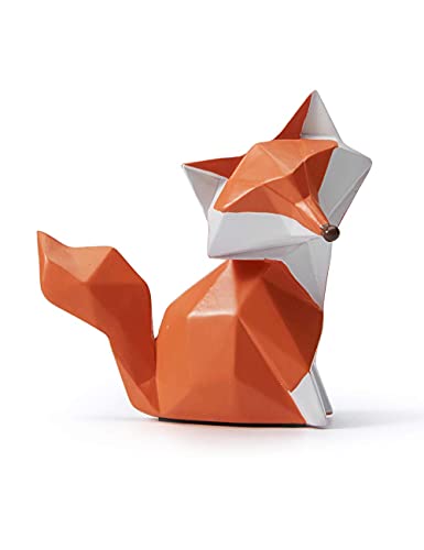 Amoy-Art Fox Figurine Statue Gifts Home Decor Sculpture Geometric Table Centerpiece Polyresin Animal Arts Crafts 10cm - Modern