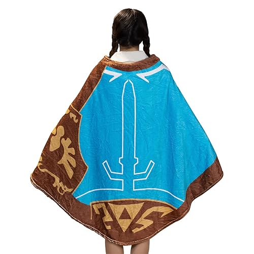 MARUKQW Zelda Plush Glider Style Blanket Cloak Cosplay Prop L60 inch W43 inch - Lake Blue