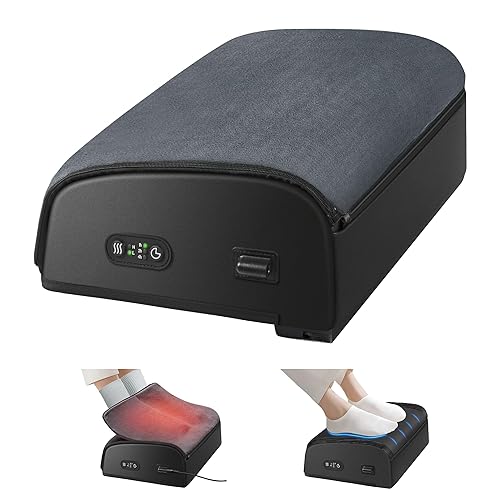 Comfier Heated Foot Rest for Under Desk at Work&Foot Warmer,Adjustable Ergonomic Foot Stand,Office Chair&Home Gaming Desk Footstool,Memory Foam Support Cushion for Back Relief,Gifts for Men,Women - CA-5205