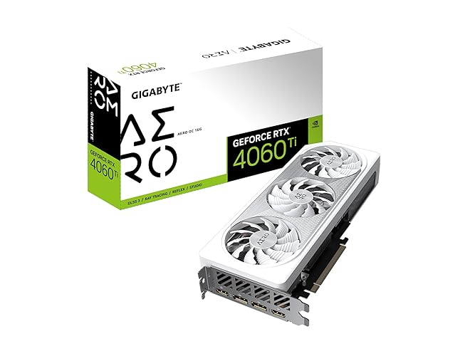 Gigabyte GeForce RTX 4060 Ti AERO OC 16G Graphics Card, 3X WINDFORCE Fans, 16GB 128-bit GDDR6, GV-N406TAERO OC-16GD Video Card