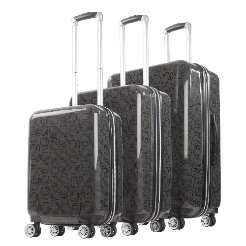 Hello Kitty x FUL 3-Piece Hardshell Luggage Set in Black - BLACK