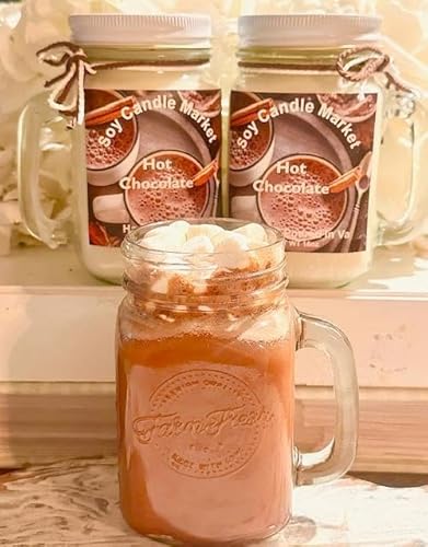 Soy Scented Candles | Handmade & Highly Aromatic Candles Burns Upto 85 Hours in Glass Jar - Perfect for Home Decor, Wedding, Birthday, Dinner (Hot Chocolate, 16 oz) - Hot Chocolate - 16 oz
