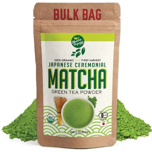 Premium Japanese Ceremonial Matcha Green Tea Powder - 1st Harvest HIGHEST Grade - USDA & JAS Organic - From Japan - Perfect for Starbucks Latte, Shake, Smoothies & Baking (3.52oz / 100g) - 